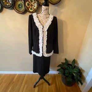 Midnight Velvet Back & White Two Piece Set